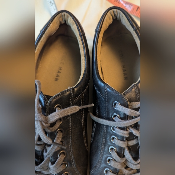 Cole Haan sz8-1/2M black w/ white retro leather dress sneakers GUC - Picture 7 of 8